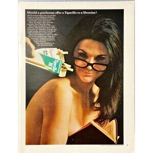 Tiparillo "Should a gentleman offer a librarian a Tiparillo?" Playboy Print Ad